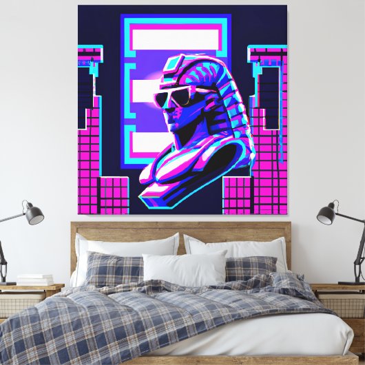 Toile Pharaon Synthwave (Insitu(Chambre))