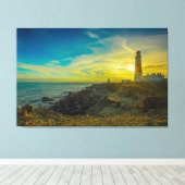 Toile Phare Au Coucher Du Soleil (Insitu (Plancher de Bois))