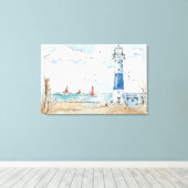 Toile Phare bleu et blanc (Insitu (Plancher de Bois))