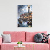 Toile Phare côtier à Twilight Art nautique (Insitu(Salon))