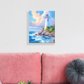 Toile Phare côtier | Mer aux vagues de l'océan bleu (Insitu(Salon))