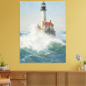 Toile Phare dans la tempête - Ocean Waves Art Imprimer (Insitu(Salon))