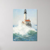 Phare dans la tempête - Ocean Waves Art Imprimer