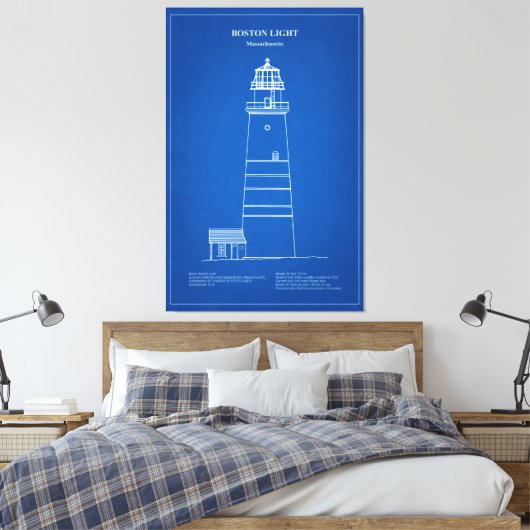 Toile Phare de Boston - Massachusetts - AD (Insitu(Chambre))