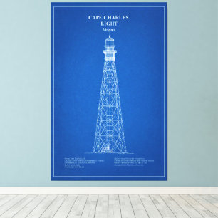 Toile Phare de Cape Charles - Virginie - AD