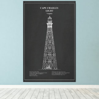 Toile Phare de Cape Charles - Virginie - PD