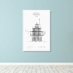 Toile Phare de Duxbury Pier Light - Massachusetts -BD