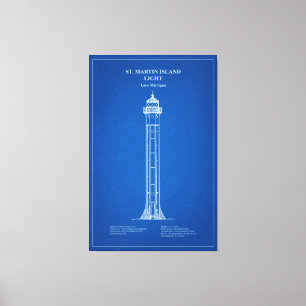 Toile Phare de l'île St Martin - Michigan - AD