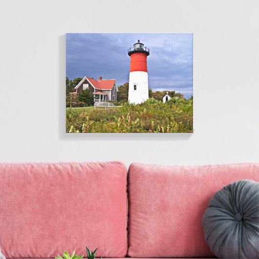 Toile Phare de Nauset, Cape Cod Mass Canvas Imprimer (Insitu(Salon))