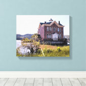 Toile Phare de Saugerties, Hudson River New York (Insitu (Plancher de Bois))