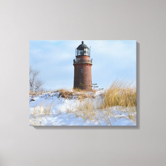 Toile Phare de Sturdy sur une côte rocheuse en hiver (Recto)