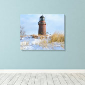 Toile Phare de Sturdy sur une côte rocheuse en hiver (Insitu (Plancher de Bois))
