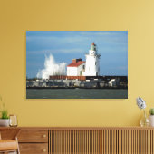 Toile Phare de Wave Splash (Sepia) (Insitu(Salon))