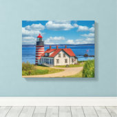 Toile Phare de West Quoddy Head, Lubec, Maine (Insitu (Plancher de Bois))