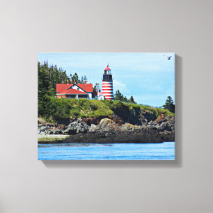 Toile Phare de West Quoddy Head, Maine