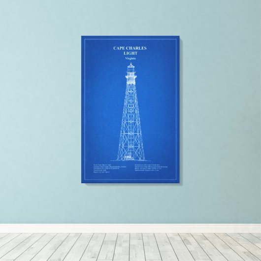 Toile Phare du cap Charles - Virginie - AD (Insitu (Plancher de Bois))