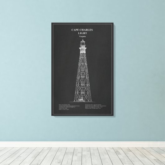 Toile Phare du cap Charles - Virginie - PD (Insitu (Plancher de Bois))