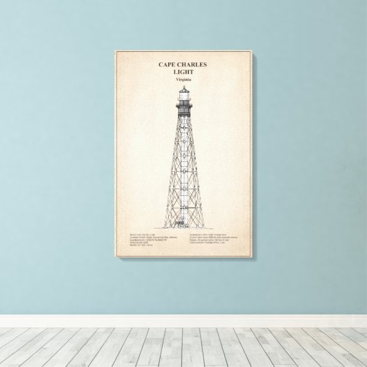 Toile Phare du cap Charles - Virginie - SBD (Insitu (Plancher de Bois))