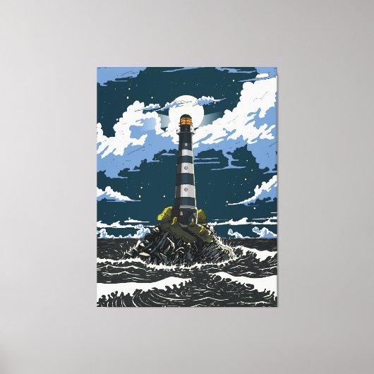 Toile Phare la nuit (Recto)