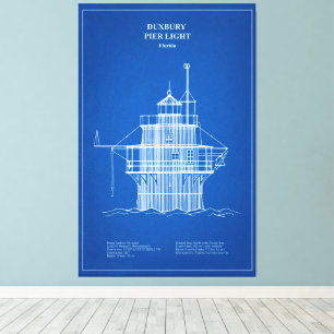Toile Phare lumineux de Duxbury Pier - Massachusetts - A