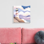 Toile Phare maritime | Aquarelle Peinture Océanique (Insitu(Salon))