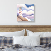 Toile Phare maritime | Aquarelle Peinture Océanique (Insitu(Chambre))