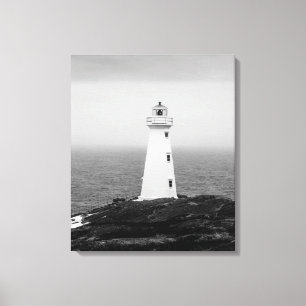 Toile Phare minimaliste noir blanc