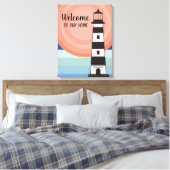 Toile Phare Nautique Blue Orange Ombre' Sun Welcome (Insitu(Chambre))