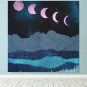 Toile Phases de lune rose Paysage (Insitu (Plancher de Bois))