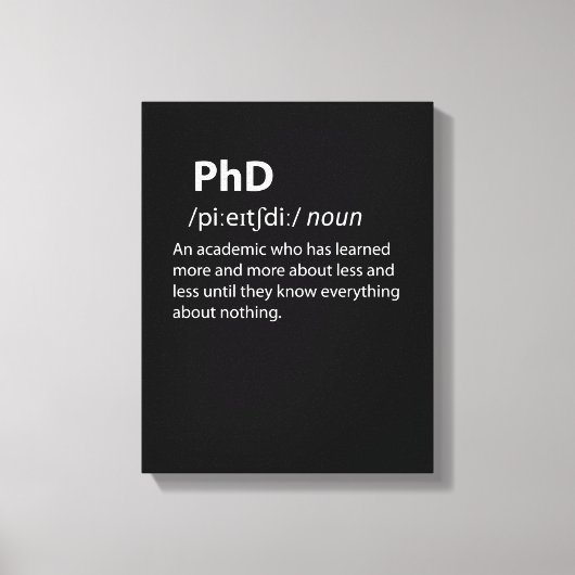 Toile PhD Drôle Dictionnaire Définition (Recto)