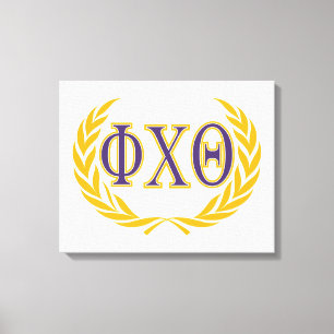 Toile Phi Chi Theta Grecques avec Couronne