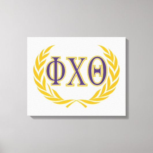 Toile Phi Chi Theta | Grecques avec Couronne (Recto)