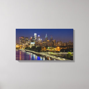 Toile Philadelphie Skyline La Nuit