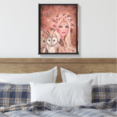 Toile Philantha avec hibou par Renee Lavoie (Insitu(Chambre))