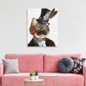 Toile Phileas Feline Steampunk Chat et chapeau supérieur (Insitu(Salon))
