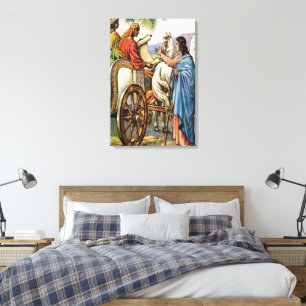 Toile philip et l'homme dans un char Wrapped Canvas