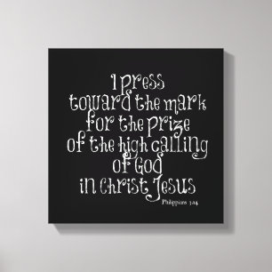 Toile Philippiens 3.14 Verse de la Bible