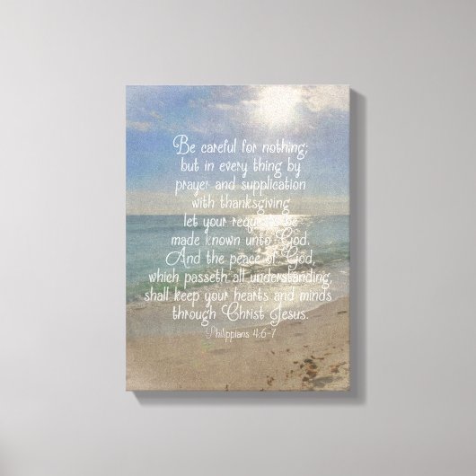 Toile Philippiens 4:13 Bible Verse Beach Christian Art (Recto)