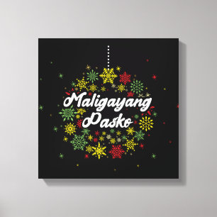 Toile Philippines Noël Maligayang Pasko Snowflakes