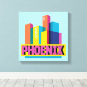 Toile Phoenix, Arizona | Neon Skyline (Insitu (Plancher de Bois))
