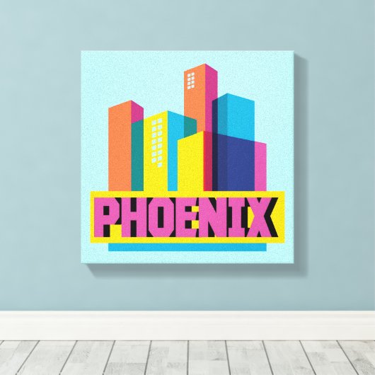 Toile Phoenix, Arizona | Neon Skyline (Insitu (Plancher de Bois))