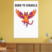 Toile Phoenix Cat Canvas Wall Art – Magical Fire Kitty (Insitu(Salon))