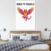 Toile Phoenix Cat Canvas Wall Art – Magical Fire Kitty (Insitu(Chambre))