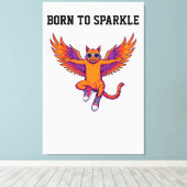 Toile Phoenix Cat Canvas Wall Art – Magical Fire Kitty (Insitu (Plancher de Bois))