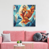 Toile Phoenix Rise – Modern Stretched Canvas Wall Art (Insitu(Salon))