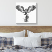 Toile Phoenix Rising - Noir et Blanc (Insitu(Chambre))