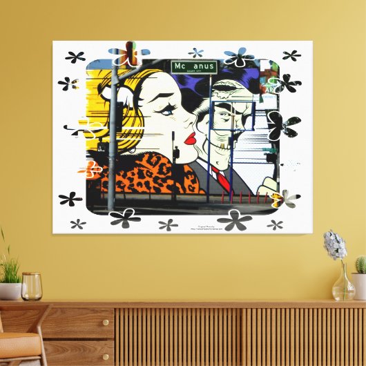 Toile Photo 8 Graffiti avec Fun Frame Flowers (Insitu(Salon))