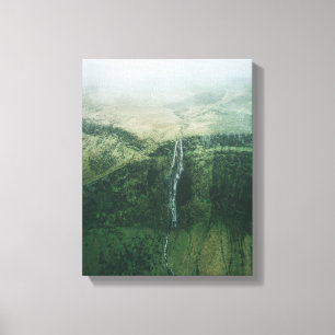 Toile photo aérienne des chutes d'eau par temps brumeux