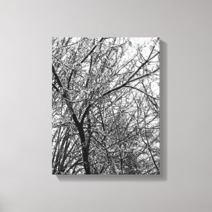 Toile Photo artistique en noir et blanc de la neige sur