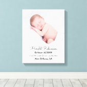 Toile Photo Bébé Statistiques de naissance Simple Modern (Insitu (Plancher de Bois))